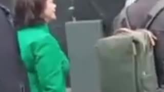 Sinn Fein leader Mary Lou McDonald scuttles away from the public's questions