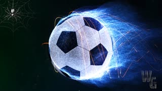 Soccer Ball Flying in Flames 4K Loop