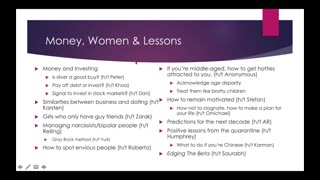 Weekly Webinar #7 - Money, Women & Lessons