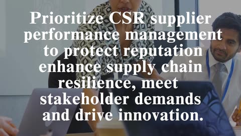 CEO Business Insights: CSR Supplier Performance Management