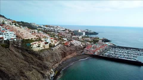 view from the height of the town near los gigantes on the atlantic coast tenerife canary