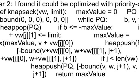 What39s the time complexity of branch and bound approach to knapsack