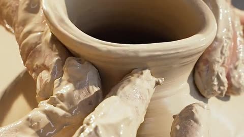 Video Of Person Molding A Clay Pot