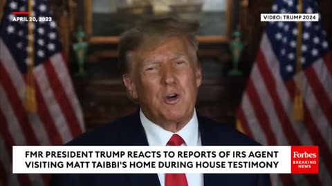 BREAKING NEWS: Trump Reacts To IRS Agent Visiting Matt Taibbi's Home During House Testimony