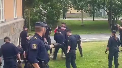 Police are not there to play games with protestors in Stockholm, Sweden.