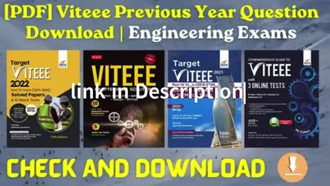 [PDF] VITEEE Previous Year Question Download | Engineering Exams