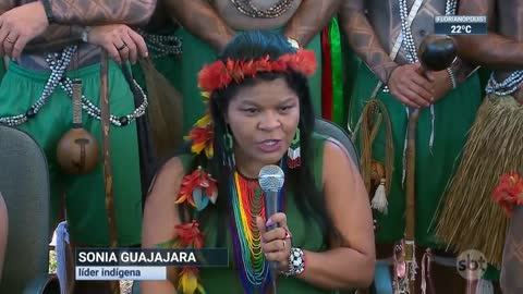 Índios montam acampamento para protestar em Brasília | SBT Brasil (04/04/22)
