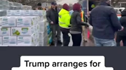 TRUMP 🇺🇸ARRANGES ESSENTIAL SUPPLIES DELIVERED IN OHIO BEFORE HIS ARRIVAL