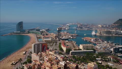 aerial spain badajoz sunny day inspire prores aerial video of downtown badajoz in spain