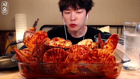 Sub)Mukbang SPICY SEAFOOD🐙|Octopus,Giant clam, Scallops | REAL SOUNDS Eating Show [SIO ASMR]