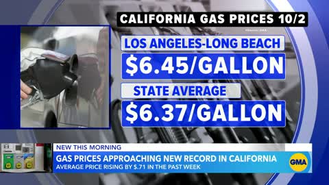 Gas prices increasing in California