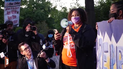 Irony Alert: Abortion Activist w/ Bullhorn Outside Alito's House Chokes Up over Doxing of Protesters