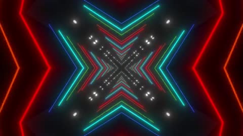 Tunnel with neon lights, Vj loop video