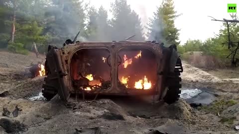 Tanks ablaze as Russia claims Ukrainian soldiers dead in border clash