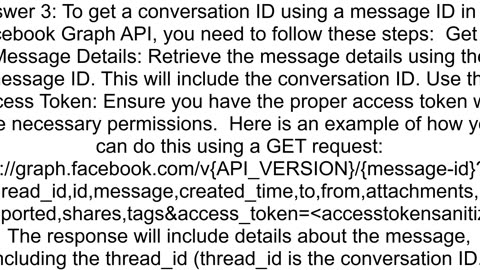Facebook Get conversation thread ID with message ID