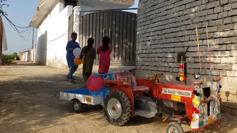 Baloons Games Three Crazy Kids Adam Ji tractor _ mini eicher tractor(part 15)