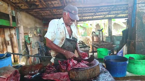 Huge Yellow Fin Tuna Cutting By Grandpa _ Fish Cutting Skills Sri Lanka