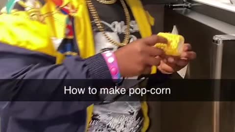 Making her pop corn