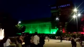 #FreeAssange projected onto Castello Sforzesco in Milan!