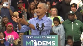 See Obama's response when heckler interrupts his speech.