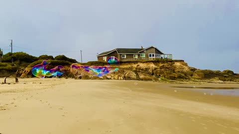 Giant Bubble Dragon Made on Beach