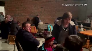 Kyiv residents seek shelter in church