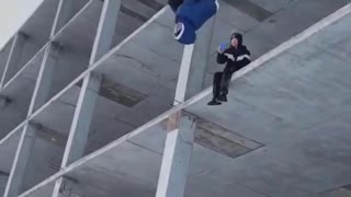 the guy is very good at parkour