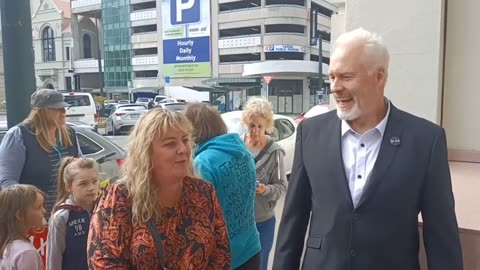 Whistleblower Barry Young Addressing Supporters Outside The District Court In Wellington