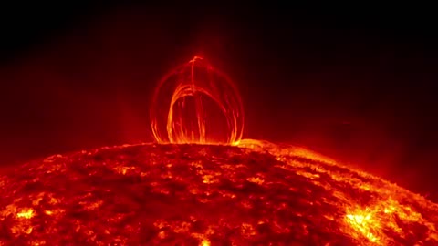 NASA _ Fiery Looping Rain on the Sun