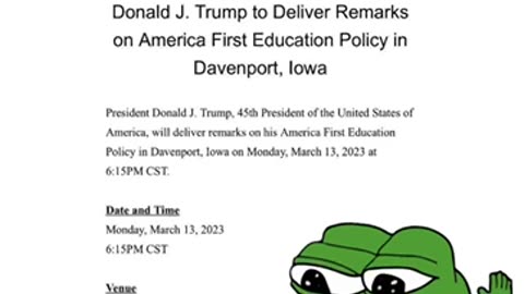 America First Education Policy in Davenport, Iowa Monday, March 13, 2023, 6:15PM CST