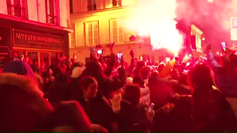 Fans go wild in Paris as France score first goal in World Cup final | AFP