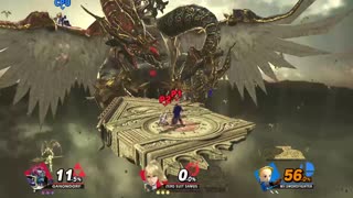 Ganondorf and Zero Suit Samus vs Mii Sword Fighter on Umbra Clock Tower (Super Smash Bros Ultimate)