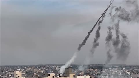 Israel-Palestine War_ Striking Video Shows Hamas Rockets Fired Towards Israe.