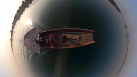 360 Video of Riding a Boat in a Sunny Day