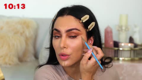 Huda Kattan's Everyday Glam Beauty Routine _ Allure