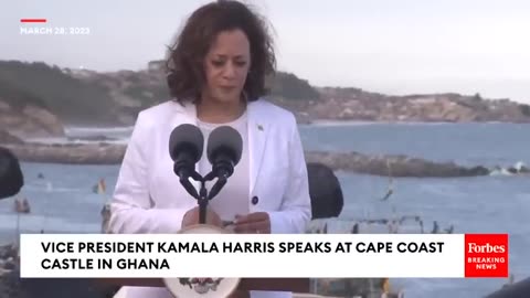 JUST IN- VP Kamala Harris Gives Emotional Speech After Visiting Cape Coast Castle In Ghana