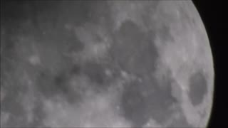 Moon Zoom Through Thin Fast Clouds