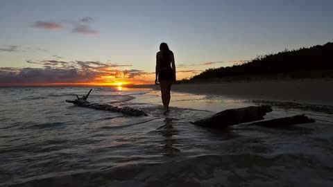 Bribie shore sunset walk