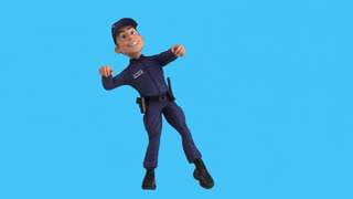Cartoon animation policeman dancing