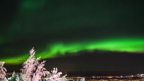 Northern Lights Aurora Borealis in Lapland Finland time-lapse Rovaniemi Levi Saariselk? Yll?s