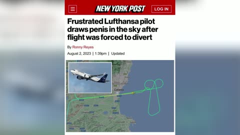 German airline Lufthansa pilot draws penis in the sky after he was forced to change flight direction
