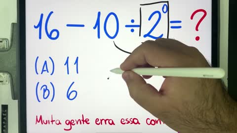 🤯 MATEMÁTICA BÁSICA DESBUGADA - 16-10÷2⁰ = Muita gente ainda erra essa Expressão Numérica!