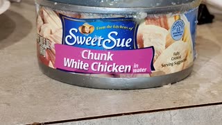 Eating Sweet Sue Chunk White Chicken, Dbn, MI, 3/7/24