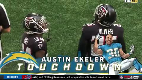 Austin Ekeler ATHLETIC TD gets called back (elbow was down)