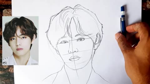 BTS V Kim Taehyung Drawing // BTS Drawing // BTS