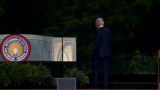 Biden Appears to Talk to a Wall... Literally