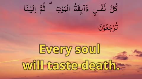 Every soul will taste death.