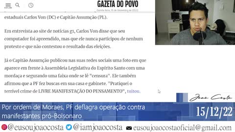 Por ordem de Moraes, PF deflagra operação contra manifestantes pró-Bolsonaro.