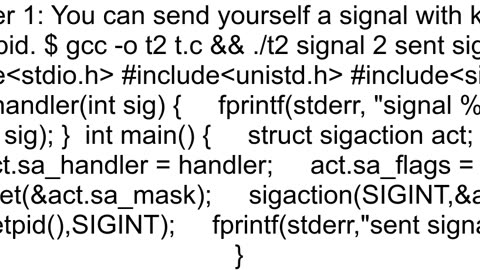 how to make program send SIGINT to itself in C