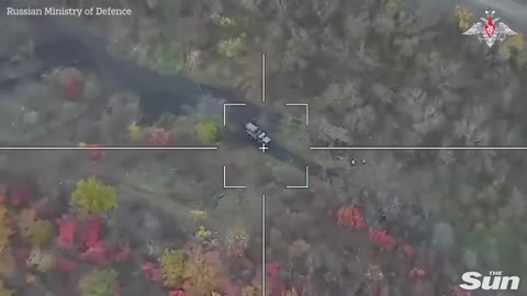 Russian Military drone destroys Ukrainian rocket launcher